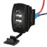 Waterproof Power Adapter Charger 12V 24V 5V 3.1A Ports USB Auto Motorcycle - 4