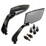 Rear View Mirrors Motorcycle Aluminum Handle Bar End Carbon Side - 2