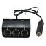 3 Way Cigarette Lighter Splitter Adapter Charger USB Black Socket Multi Car - 1