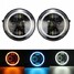 Beam 7inch H4 JK Hi Lo 2Pcs H13 Headlight Angel Eyes Harley Jeep Wrangler Unlimited LED - 1