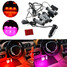 Orange Decoration Light Car Charger 3LED 12V 4 In 1 Purple Interior Lights - 1