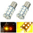 12V Lamp Reverse 21W LED Car Turn Signal Light 5050 27SMD Tail Pair Bulb Yellow - 1