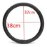 Decoration Crystal Color Universal PU 38CM Cover Black Leather Car Steel Ring Wheel - 4