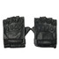 Men Sports PU Leather Tactical Outdoor Black Half Finger Fingerless Gym Gloves - 1