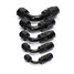 Black Braided Swivel Hose End Smooth Fitting 90 Degree Flow - 1