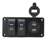 12V 24V LED Rocker Switch Panel Car Marine Boat Voltmeter Gauge Dual USB Charger - 4