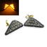 Steel Ring Lamp Amber Triangular Motorcycle Motor Bike Turn Signal - 1