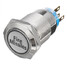 Fire LED Light Momentary Silver Metal 12V 19mm Push Button Switch 5 Pin - 1