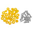 Fitting Number Plate Yellow Car 16pcs Fixing Self Screws Cover Caps - 1