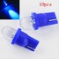 Blue Lamp DC 12V Car Auto Fog 1W 25LM Bulb Motorcycle Steel Ring Instrument 10Pcs T10 Lights - 1