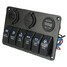 Socket Panel LED Rocker Switch Voltmeter USB Charger Cigarette 6 Gang Car Marine Boat - 4