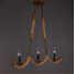 E14 Country Rope Vintage Chandelier Three Industrial American Head - 3