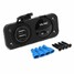 Waterproof 12V Car Charger Dual USB Port LED Digital Display Voltmeter 24V - 5
