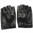 Women Driving Mittens Fingerless Sports Motorcycle Dance PU Leather Gloves - 3