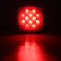 Square Orange Truck Trailer Rear Brake LED White Red Lamp Plate Lights Stud Tail Mount 12V - 6