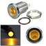 Silver Metal Dash Lamp 12mm LED Indicator Light Pilot Screw Black Shell - 10