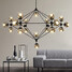 Loft Light Flush Mount Dimmable Glass Chandelier Black - 1