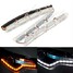 1Pair Yellow LED Turn Lights Lamp Streamer Daytime Running Lights Steel Ring White - 1