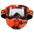 Detachable Modular Face Mask Shield Goggle Motorcycle Helmet Protect - 2