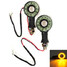 LED Amber Motorcycle Turn Signals 2Pcs 12V Round Lights Hollow - 1