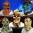 Head Party Mask for Halloween Latex Pumpkin Skull Face Blue - 1