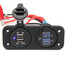 Dustproof Dual USB Port Ammeter LED Digital Voltmeter DC12-24V Waterproof - 1
