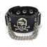 Metal Skull Cool Leather Wristband Fashion Black Unisex - 6