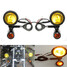 Metal Motorcycle Fog Shell Amber Yellow Turn Signal Light Light 39MM Mount Bracket - 1