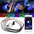 Wireless Control APP 4pcs LED Interior Neon Car Decoration Voice Strip Light - 1