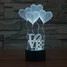 Night Light Heart 3d Art Led Night Light Romantic - 4