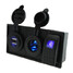 Dual USB Port Rocker Switch Kit LED Housing ABS Holder Car Marine Boat - 3