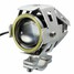 Waterproof Motorcycle LED Foglight Spot Headlight Angel Eyes 2Pcs Lamp U7 Silver Body - 5