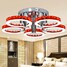 Acrylic Modern Led Lights 90w Chandelier Chrome Finish Red - 2