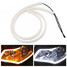 Car LED Turn Soft Tears Strips Guide Lights White Yellow 60CM 2Pcs Daytime Running - 2