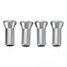 4 X Wheel Tyre Valve Caps Chrome 20mm Covers Stem 27mm Silver Alloy - 1