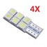 T10 5050 Turn Light Bulb Brake Tail 4X 6 SMD LED Lamp - 1