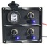12V-24V Caravan Boat Gang LED Toggle Switch Panel Marine Socket Charger USB - 1