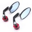 22mm CNC Rear View Mirrors Oval 8inch Aluminum Motorcycle Handlebar - 2