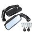 Black Rectangle Rear View Mirrors Universal Motorcycle Bike 8MM 10MM Carbon - 2