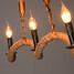 Chandeliers Bar Candle Restaurant Hemp Pendant Vintage Rope Chandelier - 4