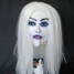 White Mask for Halloween Bleeding Creepy Hair Long Latex - 1