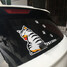 Moving Decals White Car Stickers Cartoon 3D Cat Tail Rear Window Wiper Reflective - 2