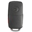 Case Car Uncut Blade VW Flip 4 Buttons Remote Key Black Shell - 8