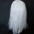 White Mask for Halloween Bleeding Creepy Hair Long Latex - 3