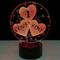 Colorful 100 Night Light Love Led Touch Switch 3d Creative - 1