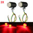 Shine Turn Signal Light Motorcycle Black Shell Cruiser Universal 4pcs Red - 1