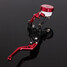 Universal Motorcycle 2 X Brake Clutch Lever Master Cylinder Red CNC - 2