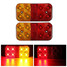 Pair Trailer Truck Lorry Light Turn Signal Lamp Brake Tail 8LED 24V - 1