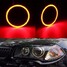 Pair Headlight 70mm Red COB LED Angel Eyes Halo Ring - 1