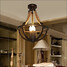 American Led Simple Bedroom Retro Rope Ceiling Lamp Aisle - 6